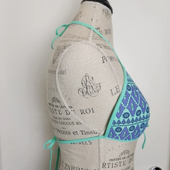 Aztec Triangle String Bikini Top - Picture 3 of 11